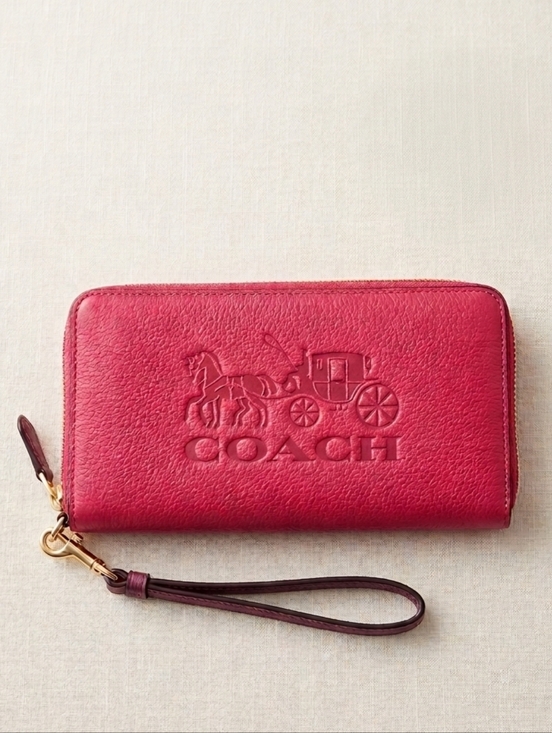 Coach Handbags - Coach Pebble Leather Horse & Carriage Wristlet - Magenta (NWOT)-Special Note
